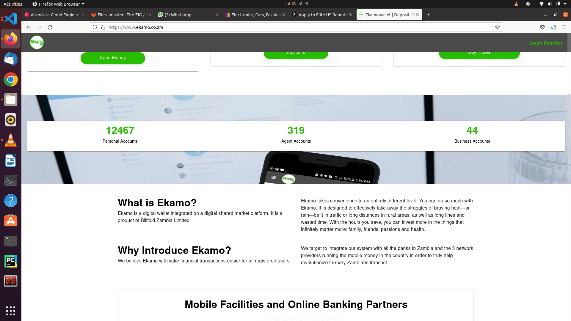 Homepage. A brief description of what Ekamo is about . 